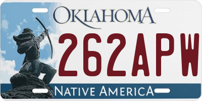 OK license plate 262APW