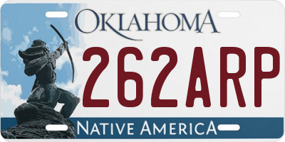 OK license plate 262ARP