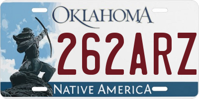 OK license plate 262ARZ