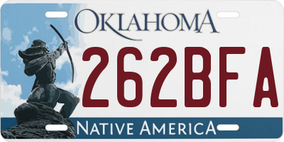 OK license plate 262BFA