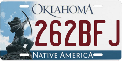 OK license plate 262BFJ