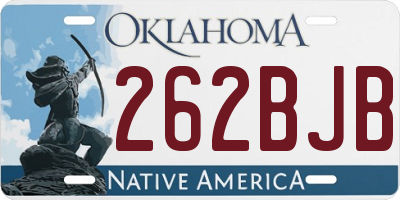 OK license plate 262BJB