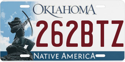 OK license plate 262BTZ