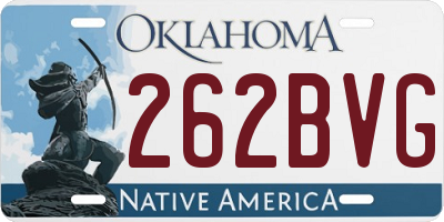 OK license plate 262BVG