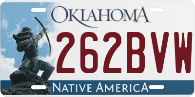 OK license plate 262BVW
