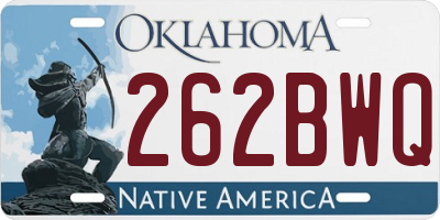 OK license plate 262BWQ