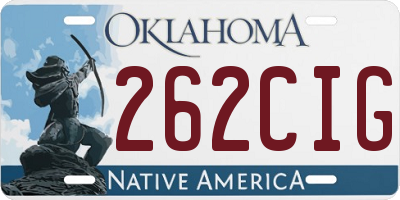 OK license plate 262CIG