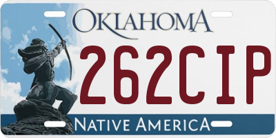 OK license plate 262CIP