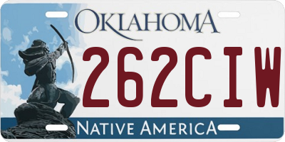 OK license plate 262CIW