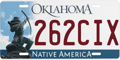OK license plate 262CIX