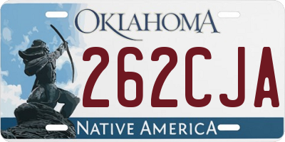 OK license plate 262CJA