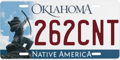 OK license plate 262CNT