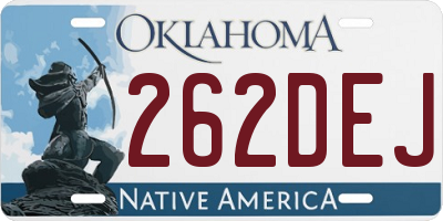 OK license plate 262DEJ