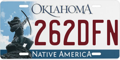 OK license plate 262DFN