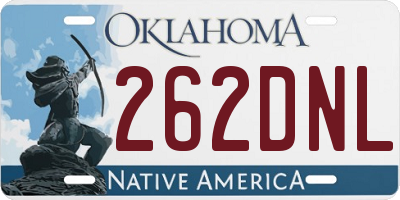 OK license plate 262DNL
