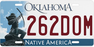 OK license plate 262DOM