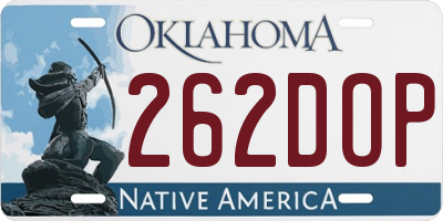 OK license plate 262DOP