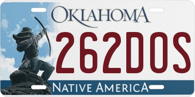 OK license plate 262DOS