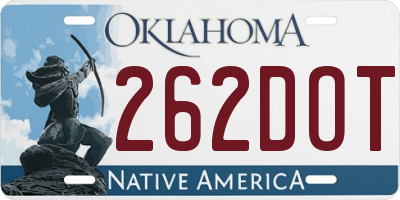 OK license plate 262DOT