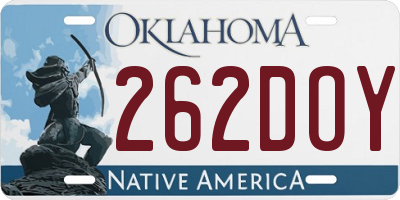 OK license plate 262DOY