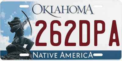 OK license plate 262DPA