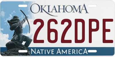 OK license plate 262DPE