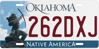 OK license plate 262DXJ
