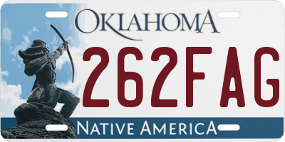 OK license plate 262FAG
