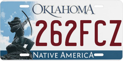 OK license plate 262FCZ