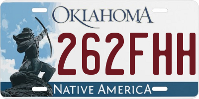 OK license plate 262FHH