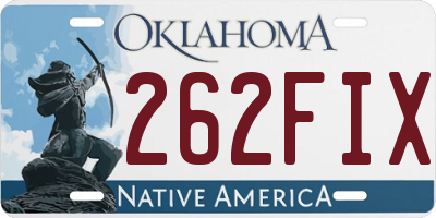 OK license plate 262FIX