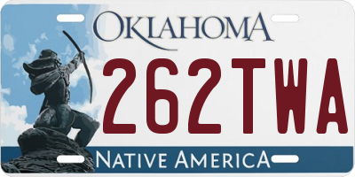 OK license plate 262TWA