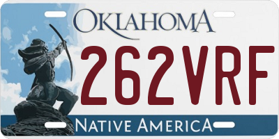 OK license plate 262VRF