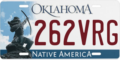 OK license plate 262VRG