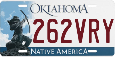 OK license plate 262VRY