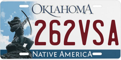 OK license plate 262VSA