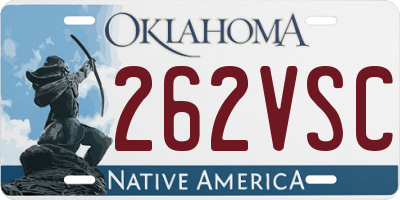 OK license plate 262VSC