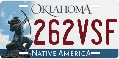 OK license plate 262VSF