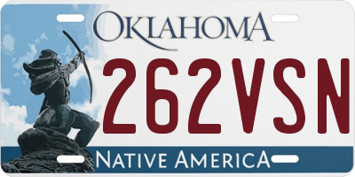 OK license plate 262VSN