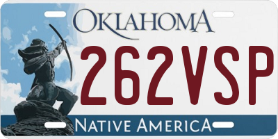 OK license plate 262VSP