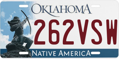 OK license plate 262VSW