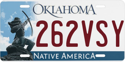 OK license plate 262VSY