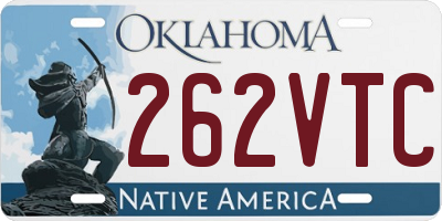 OK license plate 262VTC