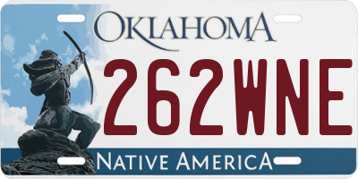 OK license plate 262WNE