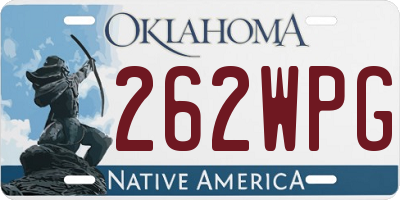 OK license plate 262WPG