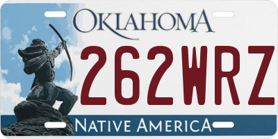 OK license plate 262WRZ