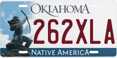 OK license plate 262XLA