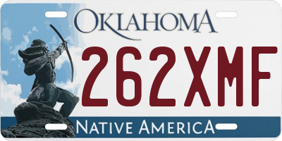 OK license plate 262XMF