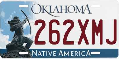OK license plate 262XMJ