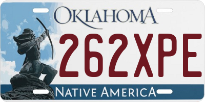 OK license plate 262XPE